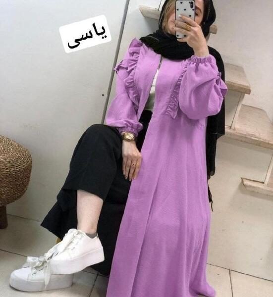 عکس مدل مانتو ابروبادی رنگ کالباسی