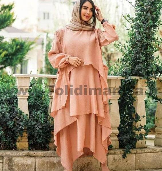 عکس مدل مانتو ابروبادی رنگ کالباسی