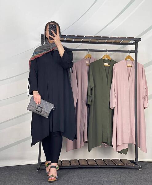 عکس مدل مانتو کلوش با پارچه ابروبادی