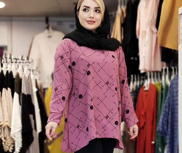 عکس مدل مانتو با پارچه ی ابروبادی طرح دار