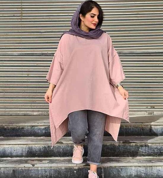 عکس مدل مانتو ابروبادی طرح دار جلو بسته