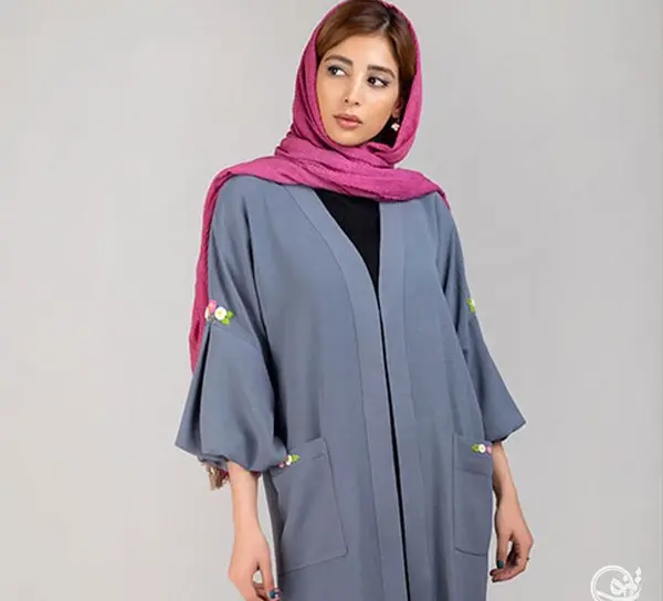 عکس مدل مانتو دو تیکه ابروبادی جلو بسته