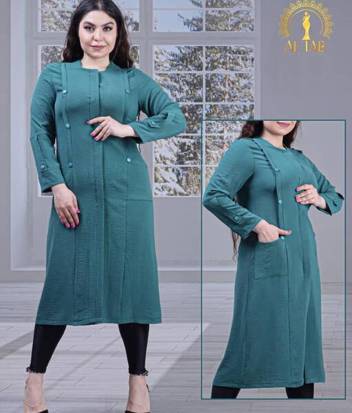 عکس مدل مانتو دو تیکه ابروبادی جلو بسته