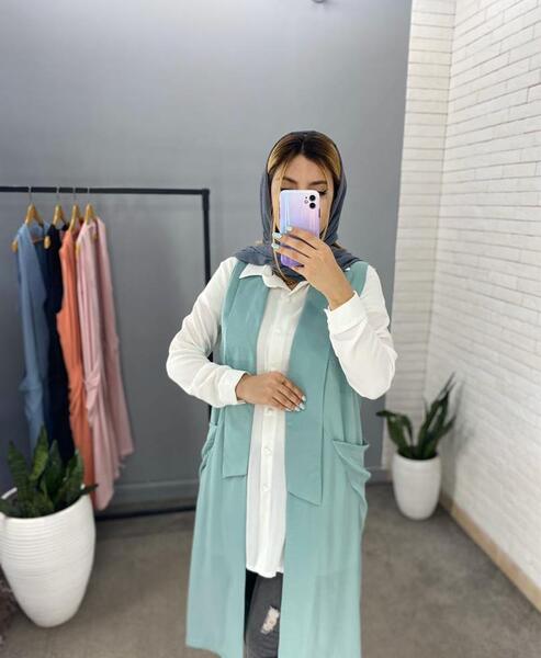 عکس مدل مانتو دو تیکه ابروبادی جلو بسته