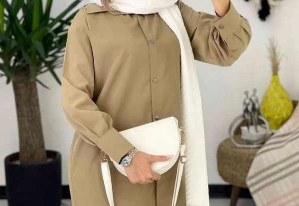عکس مدل مانتو دو تیکه ابروبادی جلو بسته