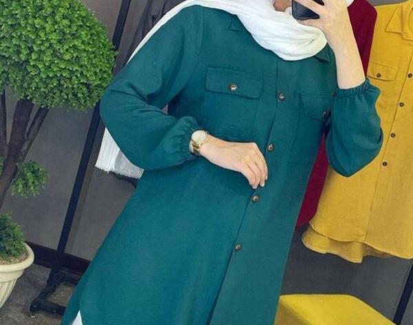عکس جدیدترین مدل مانتو ابروبادی دکمه دار