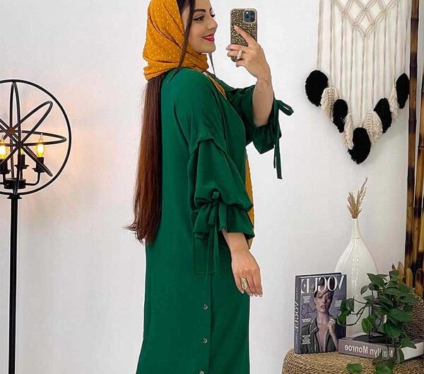 عکس جدیدترین مدل مانتو ابروبادی دکمه دار