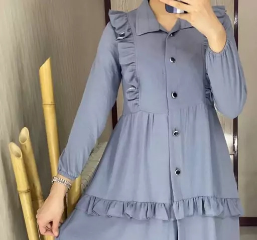 عکس مدل مانتو ابروبادی کمر چین دار