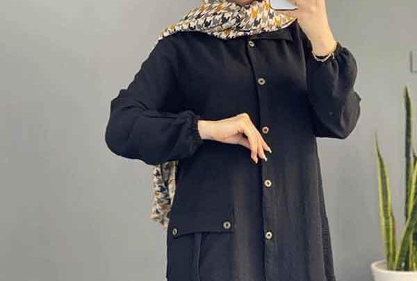 عکس مدل مانتو ابروبادی رنگ خاکستری