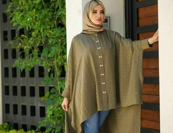 عکس مدل مانتو با پارچه ابروبادی چروک