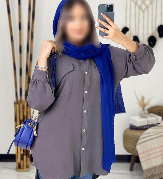 عکس مدل مانتو ابروبادی جلو بسته چین دار