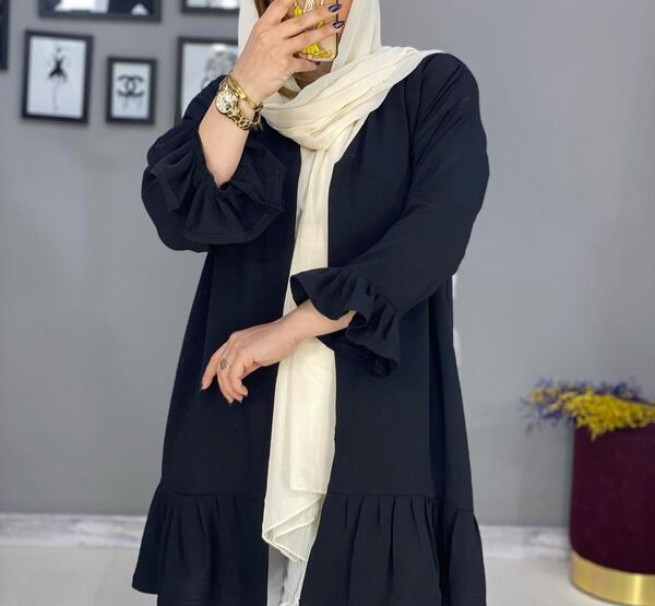 عکس مدل مانتو چین دار با پارچه ابروبادی