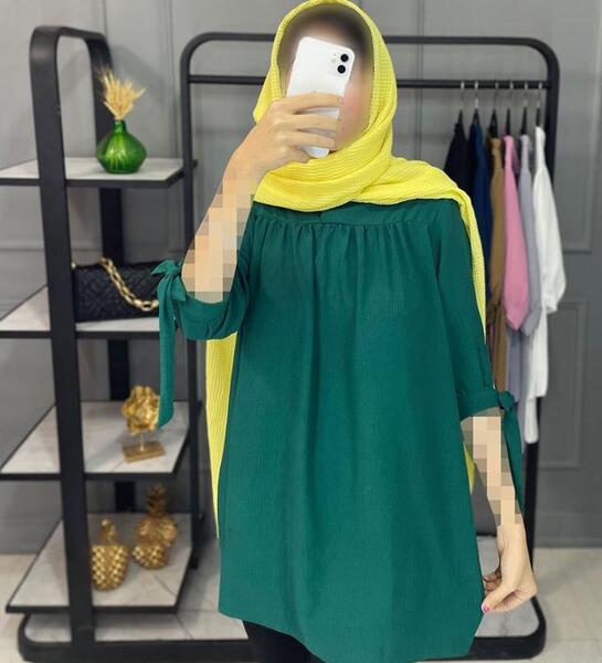 عکس مدل مانتو تابستانی جلو بسته با پارچه ابروبادی