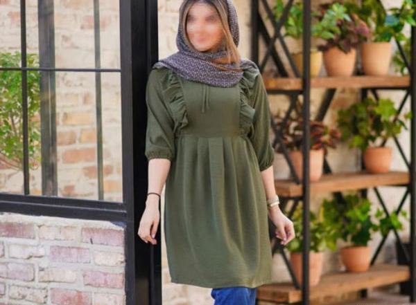 عکس مدل مانتو تابستانی جلو بسته با پارچه ابروبادی