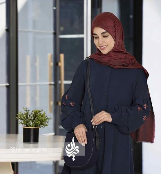 عکس مدل مانتو با پارچه ابروبادی رنگ طوسی