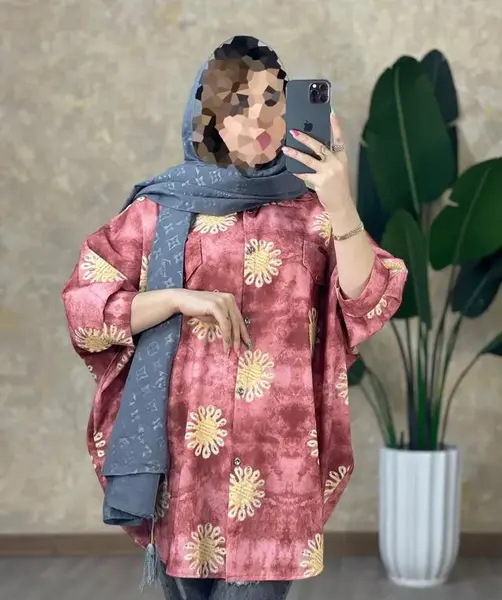 عکس مدل مانتو ترکیبی با پارچه ابروبادی