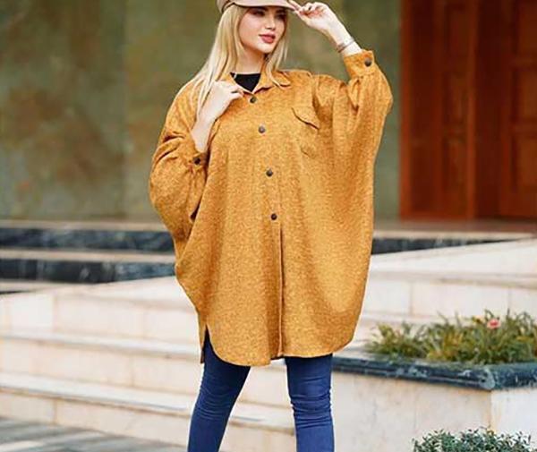عکس مدل مانتو پانچ با پارچه ابروبادی