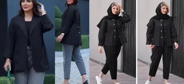 عکس مدل مانتو ابروبادی با شلوار بگ