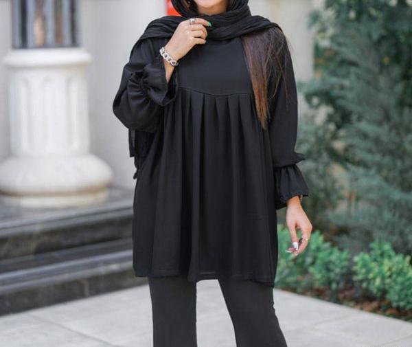 عکس مدل مانتو با پارچه ابروبادی پلیسه