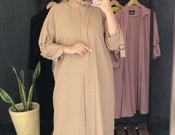عکس مدل مانتو با پارچه ابروبادی بنفش
