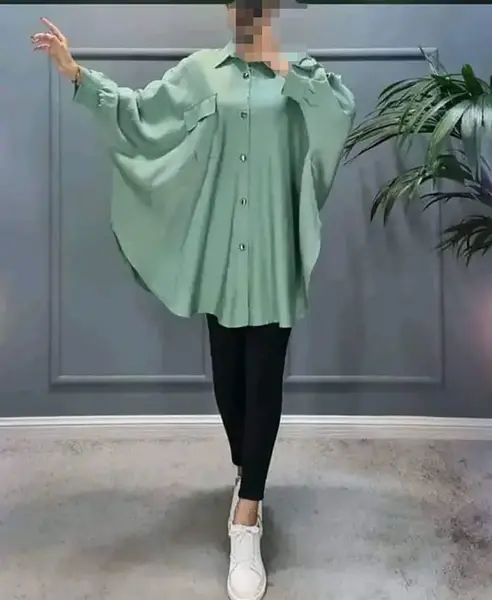 عکس مدل مانتو با پارچه ابروبادی بنفش