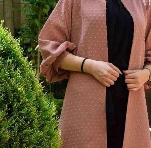 عکس مدل مانتو با پارچه ابروبادی بنفش