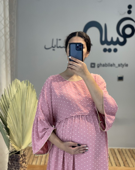 عکس مدل مانتو بارداری با پارچه ابروبادی