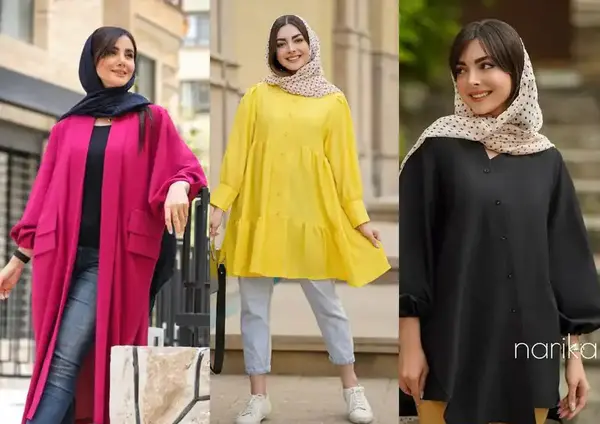 عکس مدل مانتو شلوار با پارچه ابروبادی