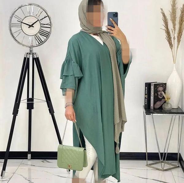 عکس مدل مانتو ابروبادی بلند کلوش