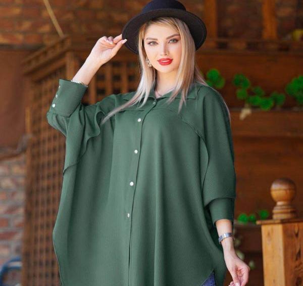 عکس مدل استین مانتو ابروبادی دکمه دار