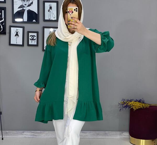 عکس مدل مانتو ابروبادی استین چین دار