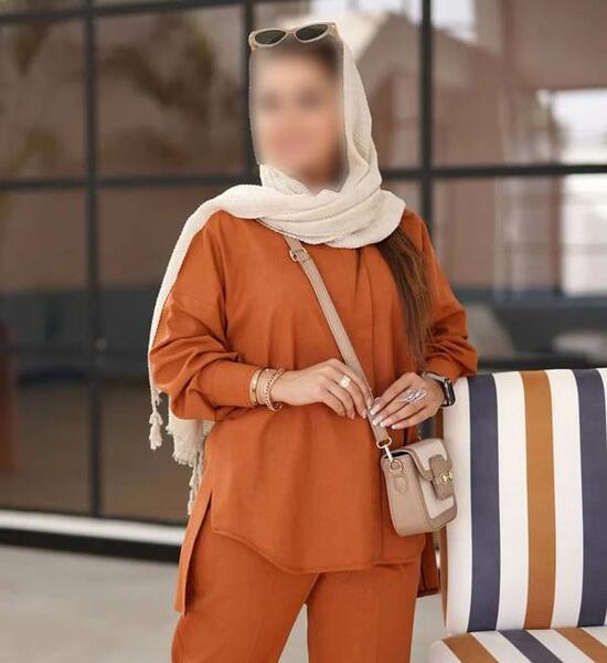 عکس مدل مانتو ابروبادی رنگ آجری