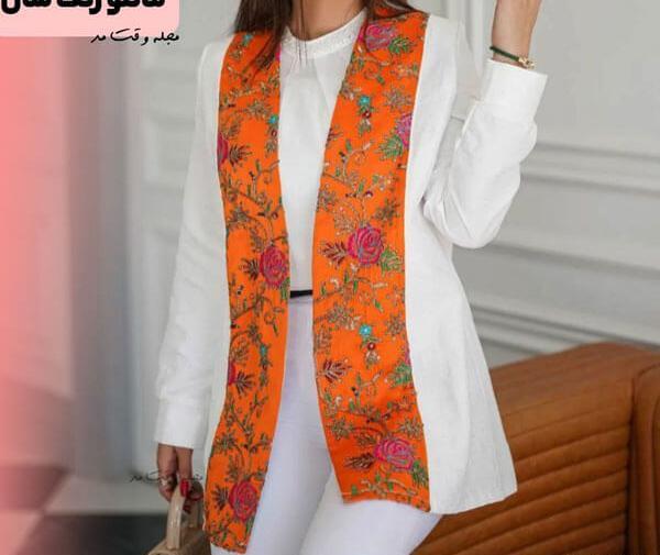 عکس مدل مانتو ابروبادی رنگ آجری