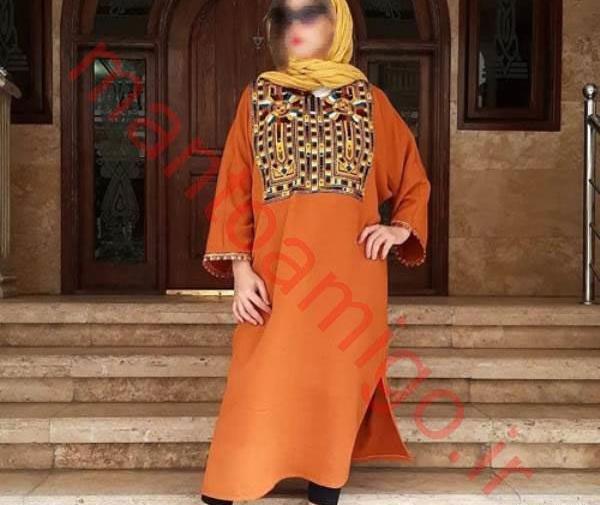 عکس مدل مانتو ابروبادی رنگ آجری