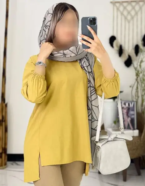 عکس مدل مانتو آستین کیمونو با پارچه ابروبادی