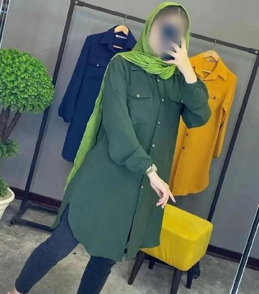 عکس مدل مانتو آستین کیمونو با پارچه ابروبادی