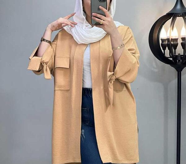 عکس مدل مانتو ابروبادی مشکی جلو باز