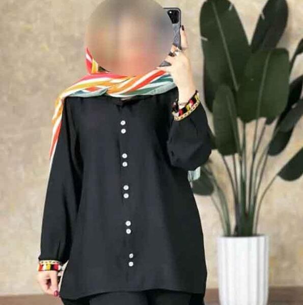 عکس مدل مانتو ابروبادی کوتاه مشکی
