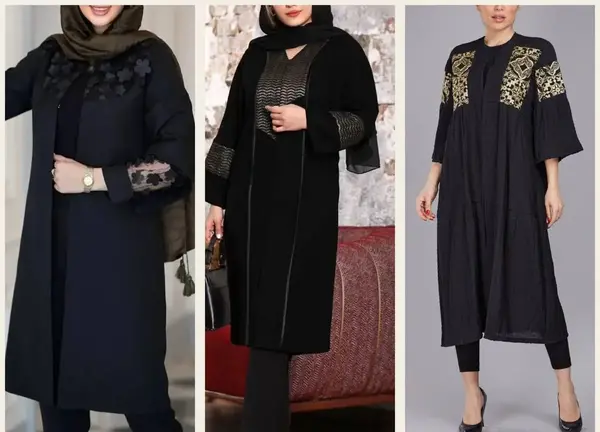 عکس مدل مانتو ابروبادی کوتاه مشکی