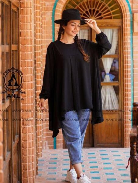 عکس مدل مانتو ابروبادی کوتاه مشکی