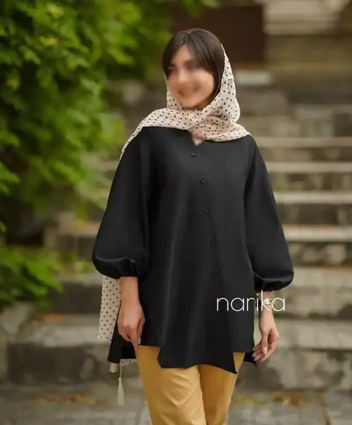 عکس مدل مانتو ابروبادی کوتاه مشکی