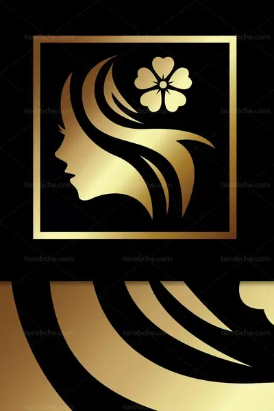 عکس لوگوی طلایی آرایشگاه زنانه