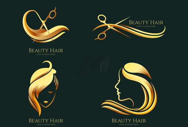 عکس لوگوی طلایی آرایشگاه زنانه