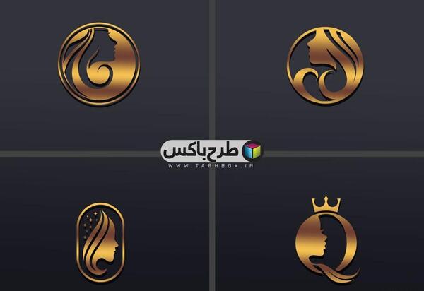 عکس لوگوی طلایی آرایشگاه زنانه