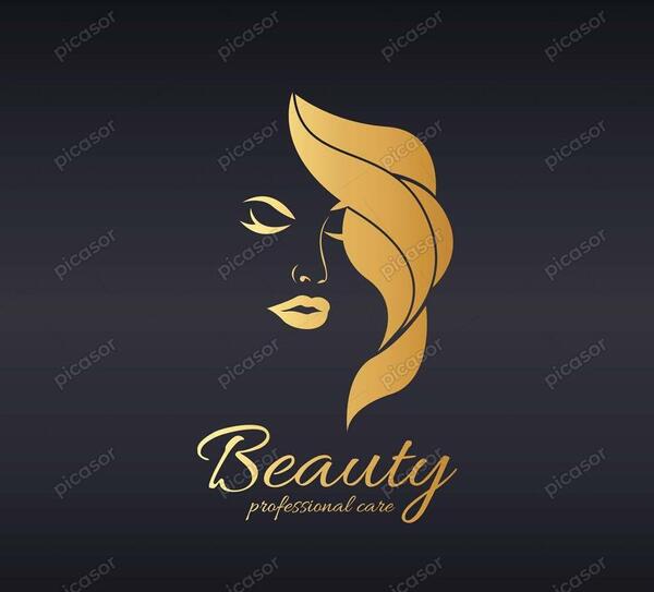 عکس لوگوی طلایی آرایشگاه زنانه