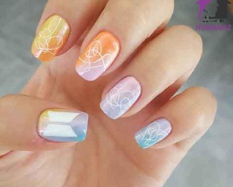 عکس کاشت ناخن با طرح بی تی اس