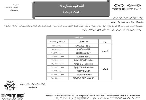 عکس محصولات مدیران خودرو با قیمت