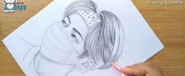 عکس بی تی اس نقاشی ساده