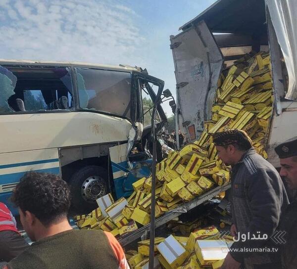 عکس واژگونی اتوبوس زائران کربلا