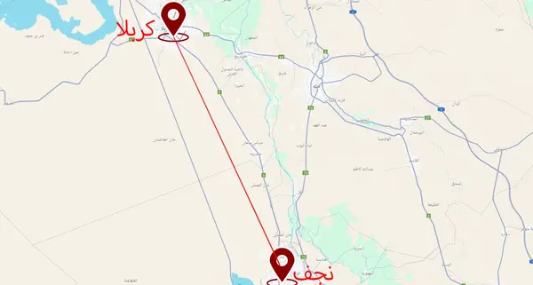 عکس جاده نجف به کربلا